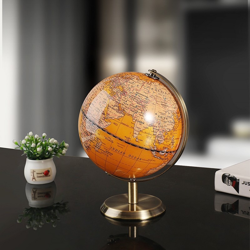 English Home Office - 1 ชิ้น 360 องศาหมุนได้ภาษาอังกฤษโลกภูมิศาสตร์โลกเครื่องมือการศึกษาโต๊ะทำงานอุปกรณ์ตกแต่งบ้าน