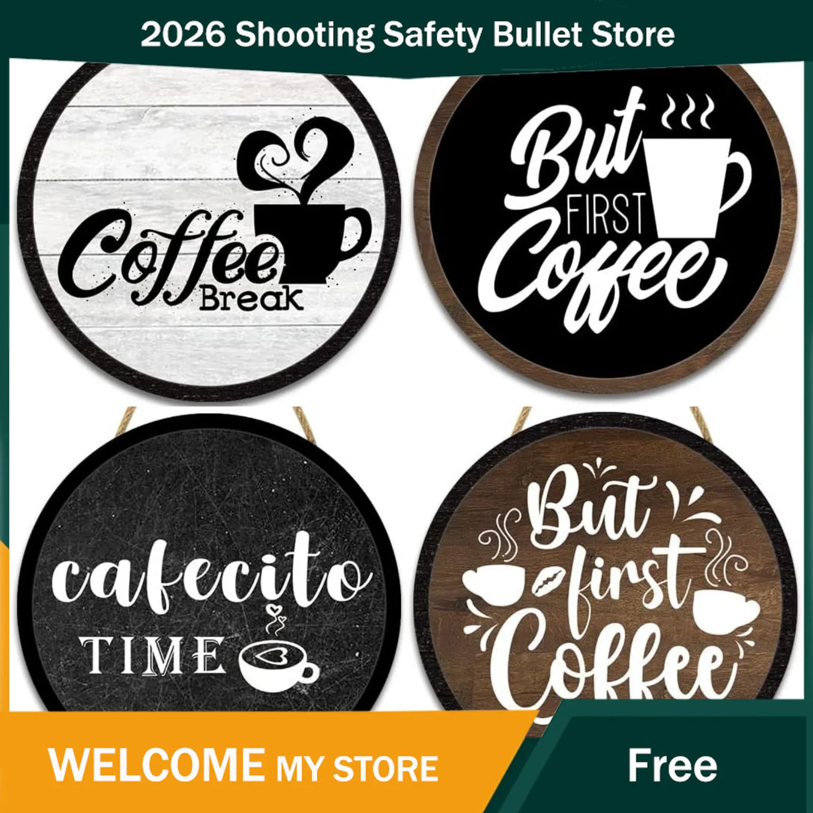 Home Office Gif - ป้ายตกแต่งร้านกาแฟ ป้ายไม้สไตล์ฟาร์มเฮาส์ สำหรับตกแต่งผนังห้องครัว บ้าน สำนักงาน คาเฟ่