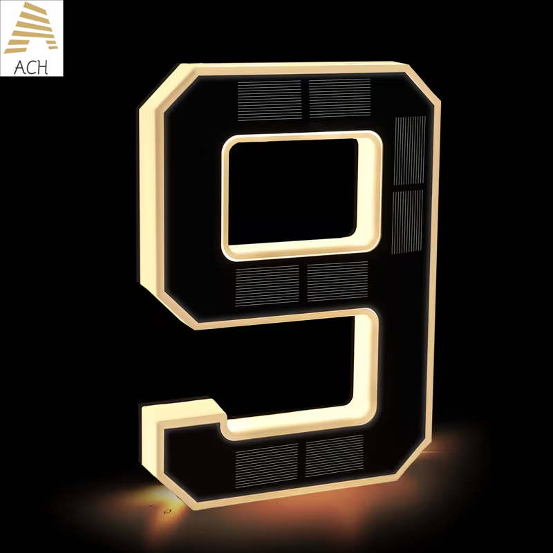 Home Office Number - ป้ายที่อยู่ LED พลังงานแสงอาทิตย์ขนาด 23 ซม., ไฟหมายเลขบ้านแบบดิจิตอล,