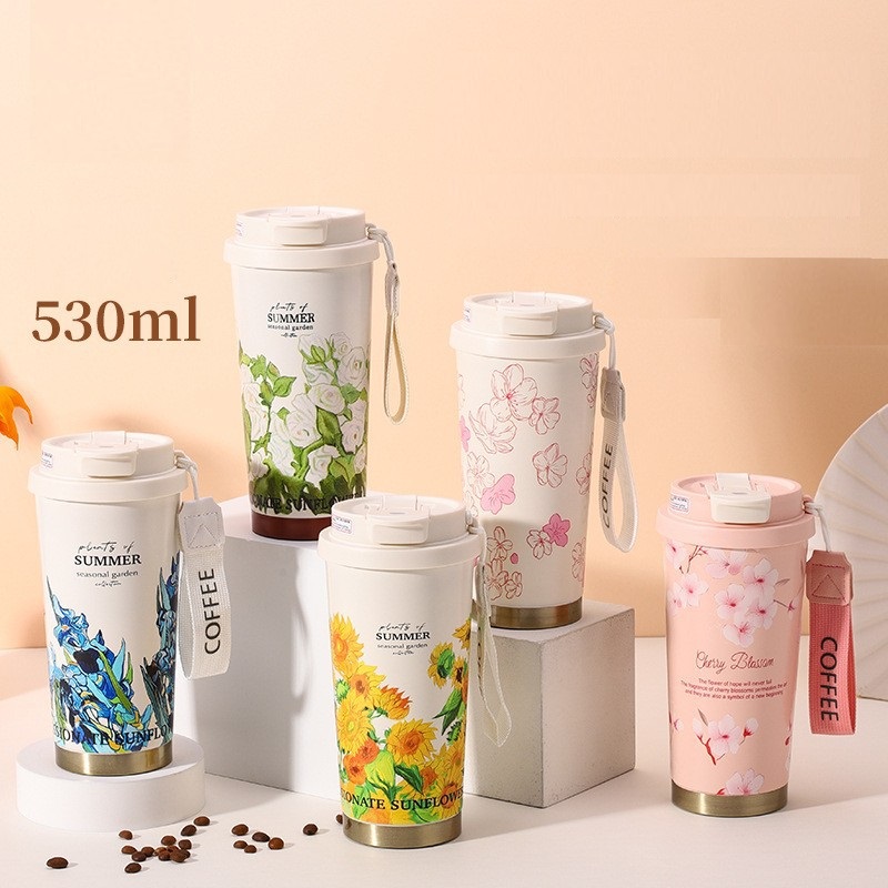 Home Office Hours - เหล็กสูญญากาศฟางถ้วยกาแฟ 500ml Double Wall ICE Cooler
