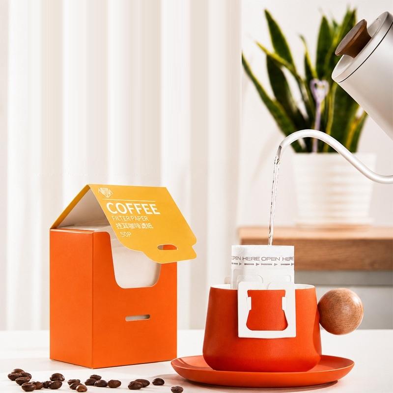 Home Office Form - 【M】25/50 ชิ้น ฟิลเตอร์กาแฟแบบแขวนหูใช้แล้วทิ้ง เกรดอาหาร อุปกรณ์ชงชาและเอสเพรสโซแบบพกพา สำหรับใช้ในบ้าน