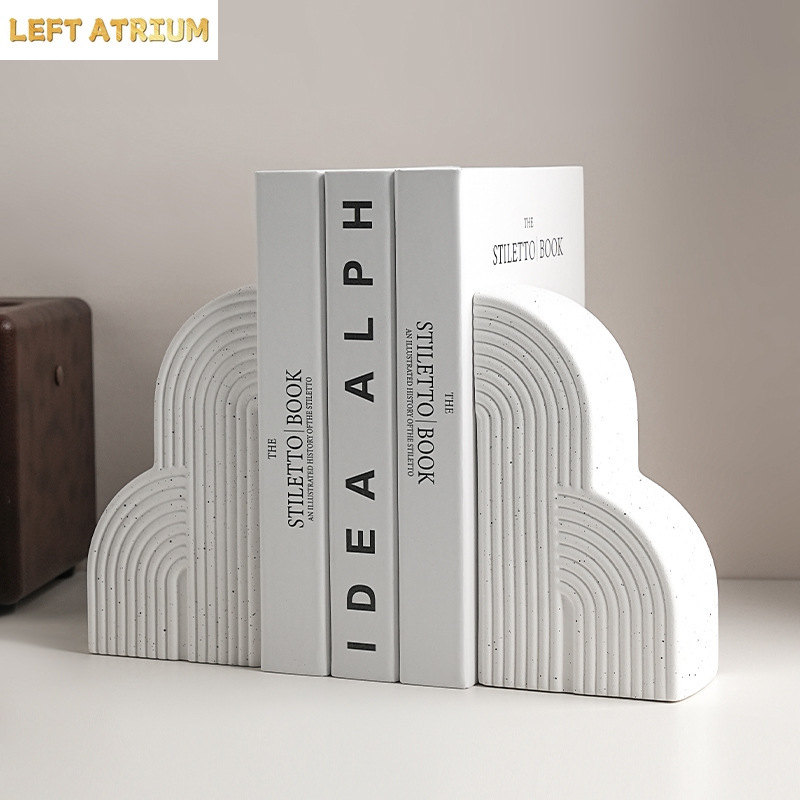 Home Office Architecture - ที่วางหนังสือสไตล์นอร์ดิก ชั้นวางหนังสือเซรามิก ของตกแต่งบ้านและสำนักงาน ที่วางหนังสือบนโต๊ะ ชั้นวางนิตยสาร