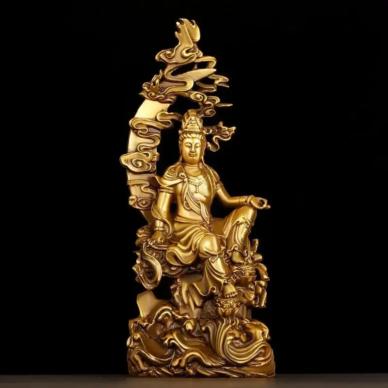 Home Office Feng Shui - เครื่องประดับทองแดงกวนอิมตามหลักฮวงจุ้ย พระโพธิสัตว์ รูปปั้นพระพุทธรูปสำหรับบ้านและสำนักงาน