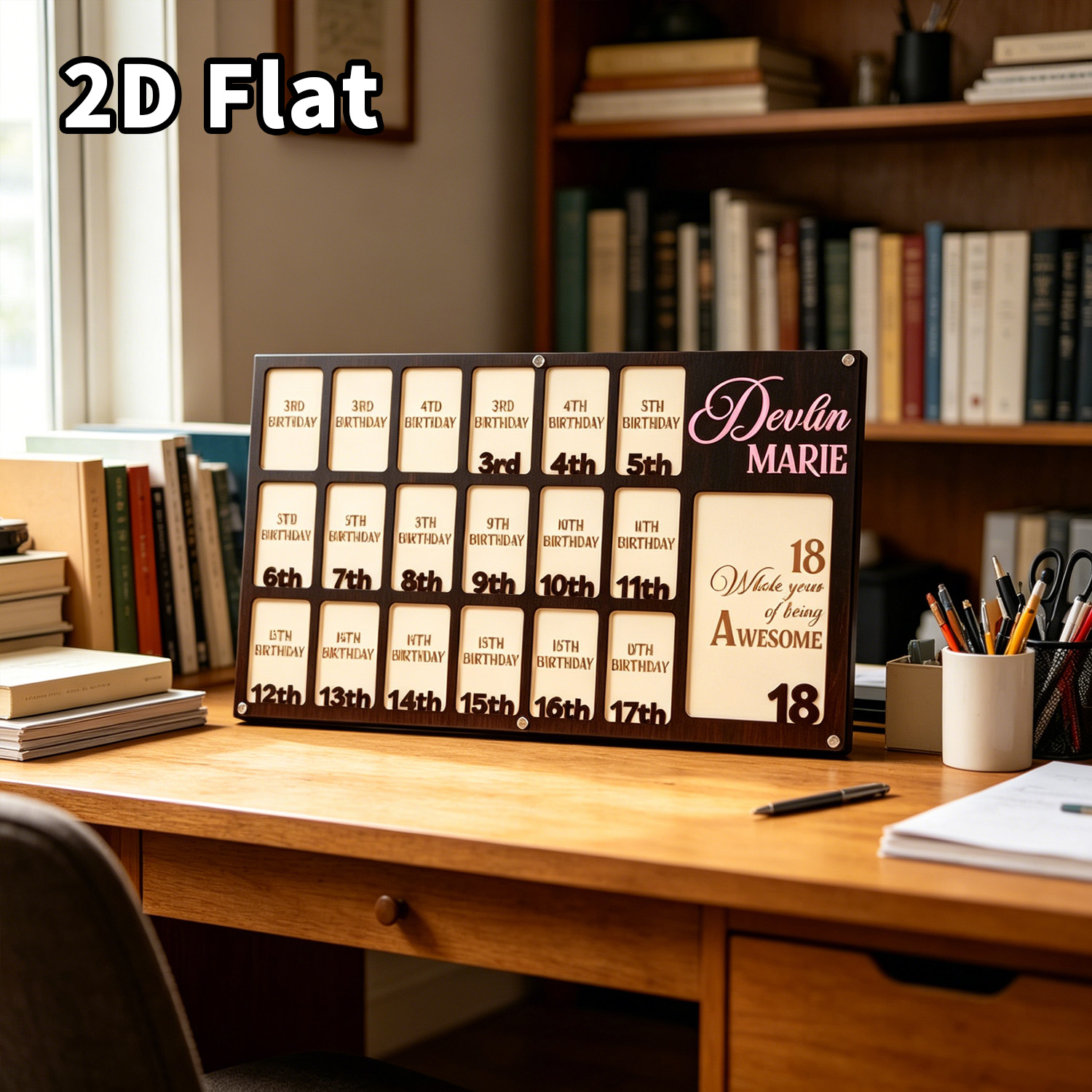Home Office Gifts - กรอบรูปไม้แบบกำหนดเอง 1 ชิ้น ป้ายไม้ตกแต่งผนังบ้าน ห้องทำงาน โรงเรียน