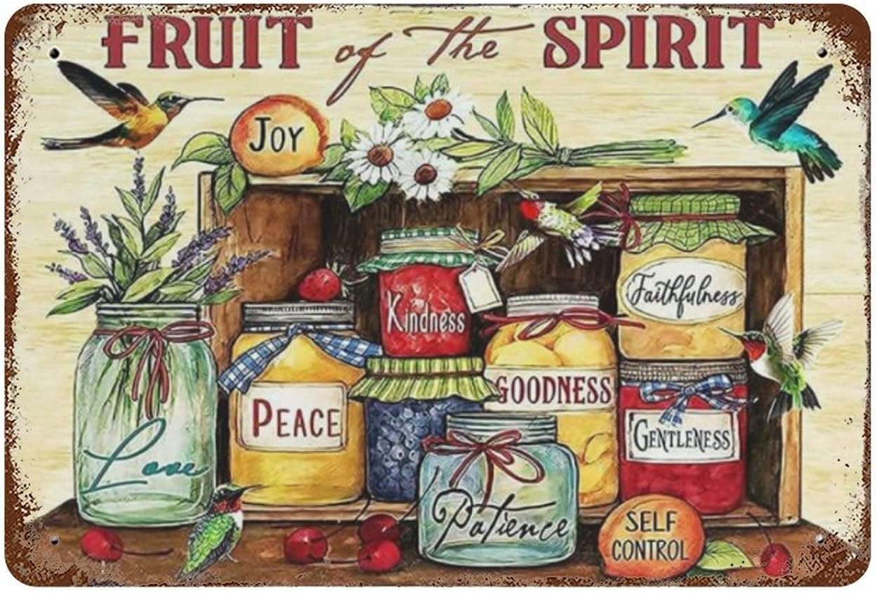 Home Office Gif - ป้ายโลหะวินเทจลายฮัมมิงเบิร์ด Fruit Of The Spirit โปสเตอร์ดีบุกวินเทจ