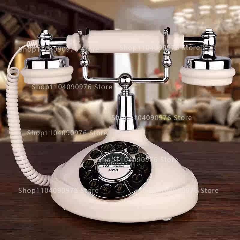 Home Office Phone Number - โทรศัพท์ย้อนยุคสไตล์ยุโรป สำหรับใช้ในบ้าน/สำนักงาน โทรศัพท์บ้านแบบโบราณสไตล์อเมริกัน ดีไซน์สร้างสรรค์ทันสมัย สายโทรศัพท์ RJ11