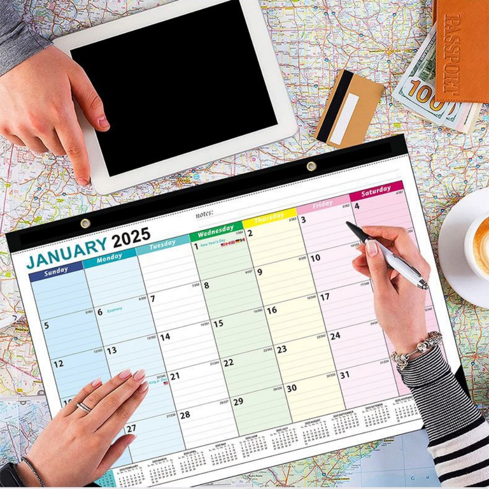 English Home Office - Janumes 2024-june 2025ปฏิทินแขวนผนังภาษาอังกฤษปฏิทินสำหรับกำหนดการสำนักงานบ้านกระดาษบันทึกการวางแผนปี