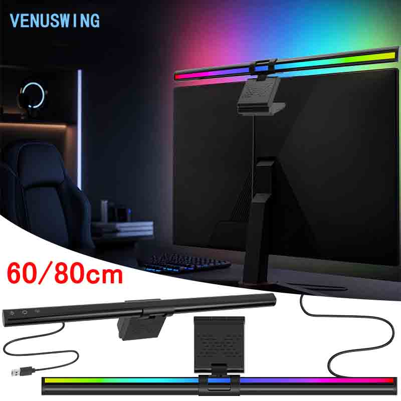 Home Office Work - แถบไฟ LED สำหรับจอคอมพิวเตอร์ RGB ขนาด 60/80