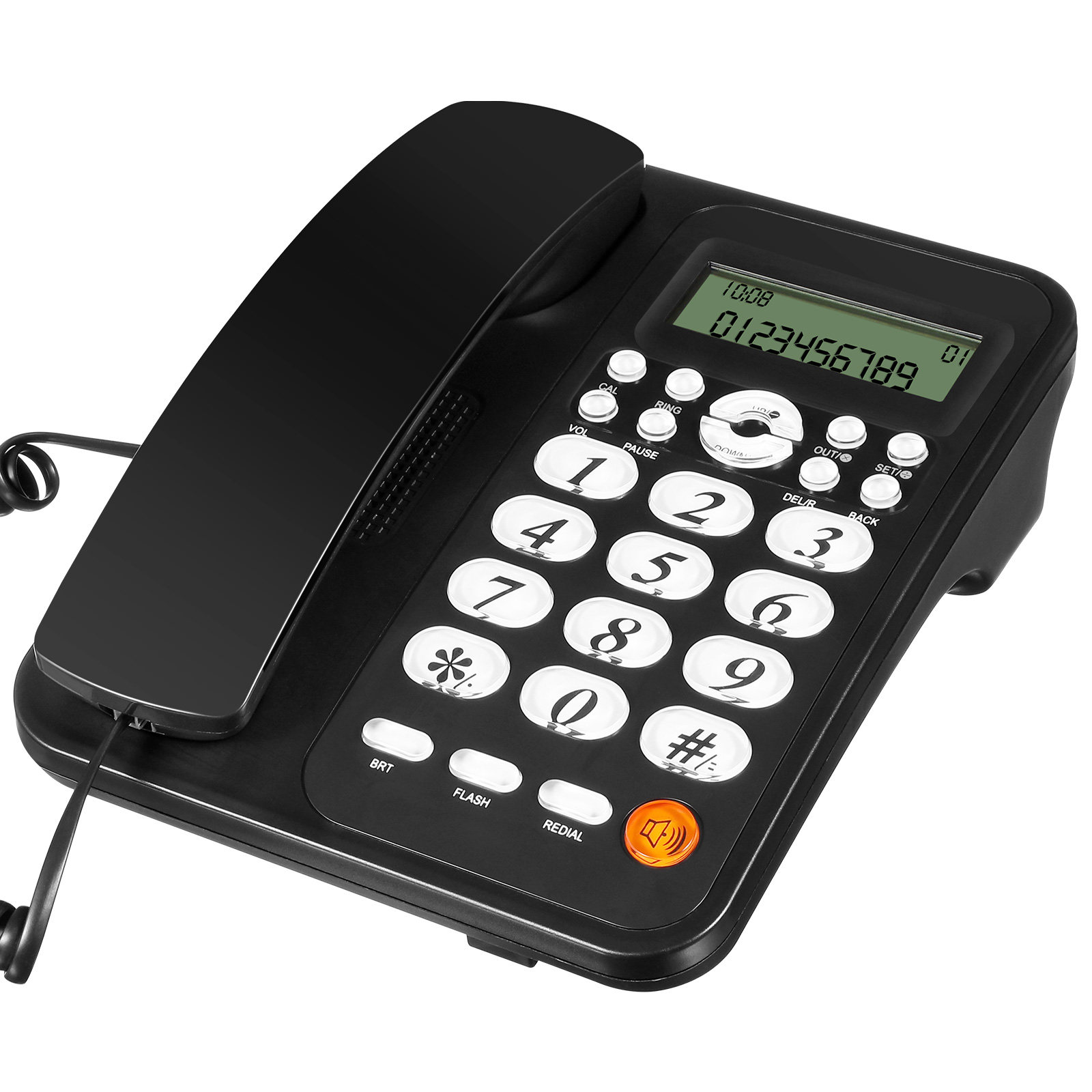 Home Office Phone Number - โทรศัพท์แบบมีสายพร้อมหน้าจอแสดงหมายเลขโทรเข้า ตัวเลขชัดเจนขนาดใหญ่ การเชื่อมต่อสายเสถียร เหมาะสำหรับใช้ในบ้าน สำนักงาน โรงแรม