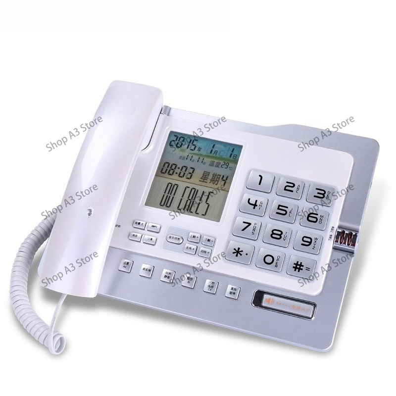 Home Office Phone Number - G026 โทรศัพท์สำนักงาน/บ้าน สีดำ โทรศัพท์ตั้งโต๊ะ แสดงหมายเลขโทรเข้า บัญชีดำ