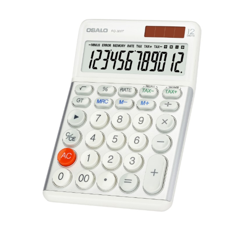 Home Office Tax - OSALO 300t เครื่องคิดเลขตั้งโต๊ะพลังงานแสงอาทิตย์ 12 หลัก -