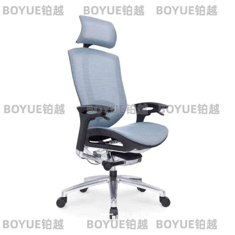 Home Office Work - เก้าอี้สำนักงานตามหลักสรีรศาสตร์ โครงอะลูมิเนียมอัลลอยด์ พนักพิงตาข่าย เก้าอี้ผู้บริหาร เก้าอี้คอมพิวเตอร์สำหรับเล่นเกมและทำงานที่บ้าน