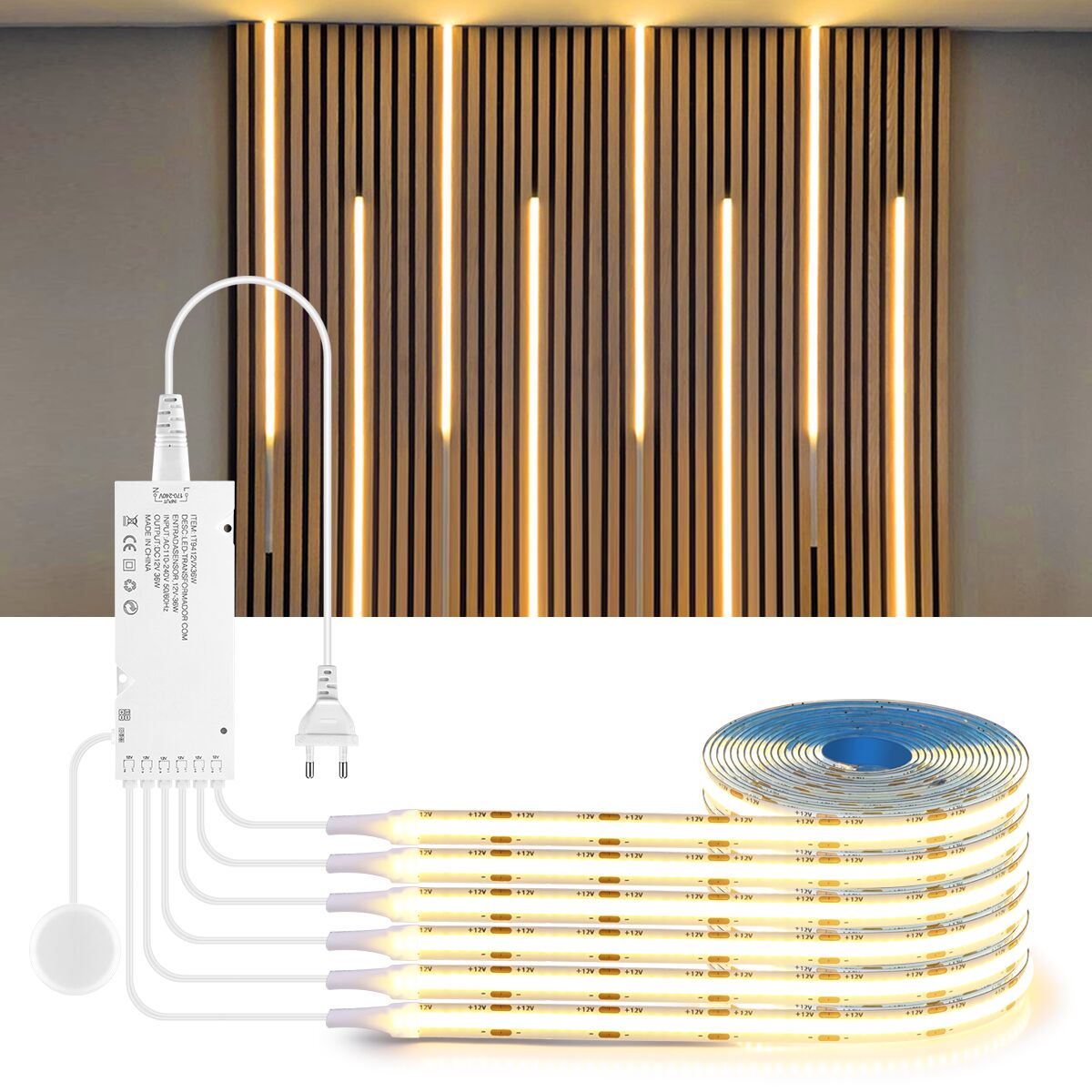 Bookcase Wood Shelf - โคมไฟไม้เซ็นเซอร์แบบสัมผัสหรี่แสงได้เทปแถบไฟ LED 12V แบบทำมือตู้หนังสือตู้เสื้อผ้ารองเท้าชั้นวางตู้ครัว