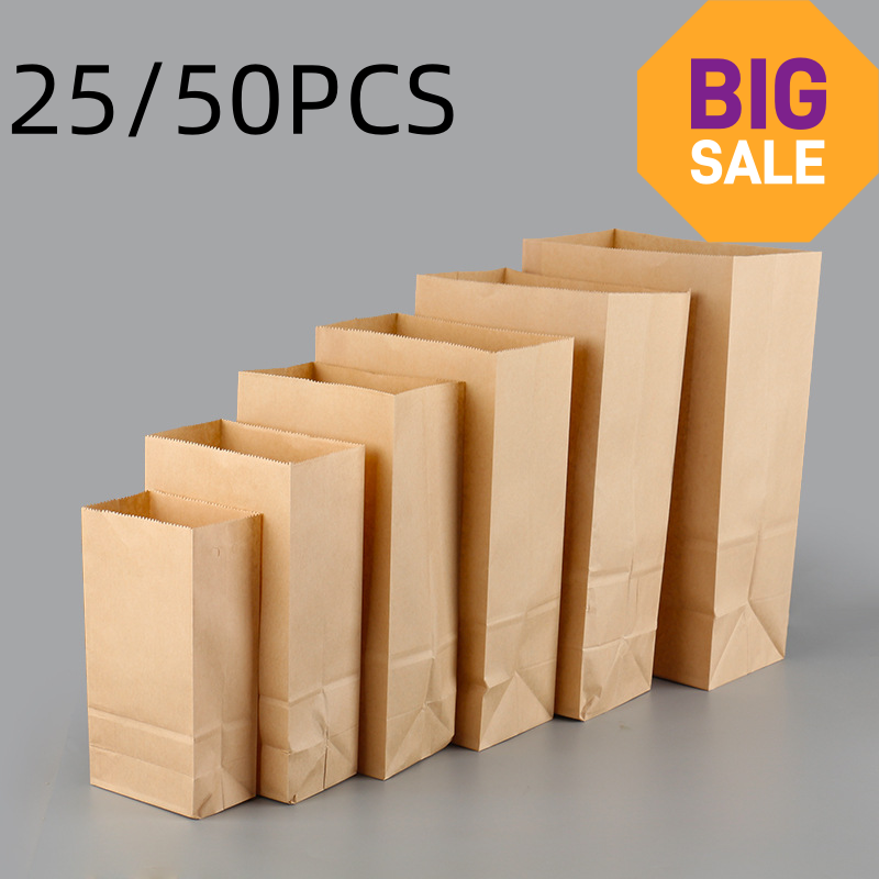 25/50 ชิ้นถุงกระดาษคราฟท์สีน้ำ - Home Office Number บทวิจารณ์และราคา