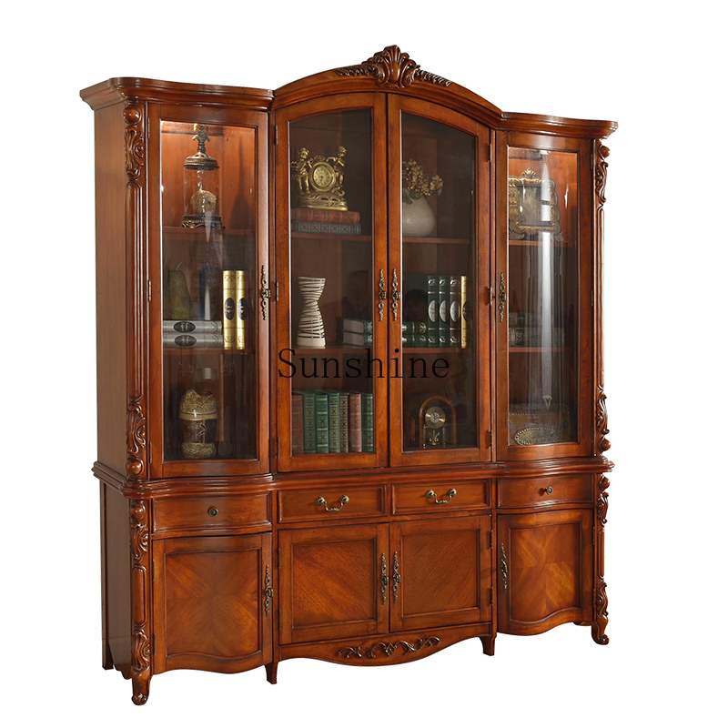 ตู้หนังสือขนาดใหญ่สี่ประตูไม้อ - Bookcase Wood Shelf บทวิจารณ์และราคา