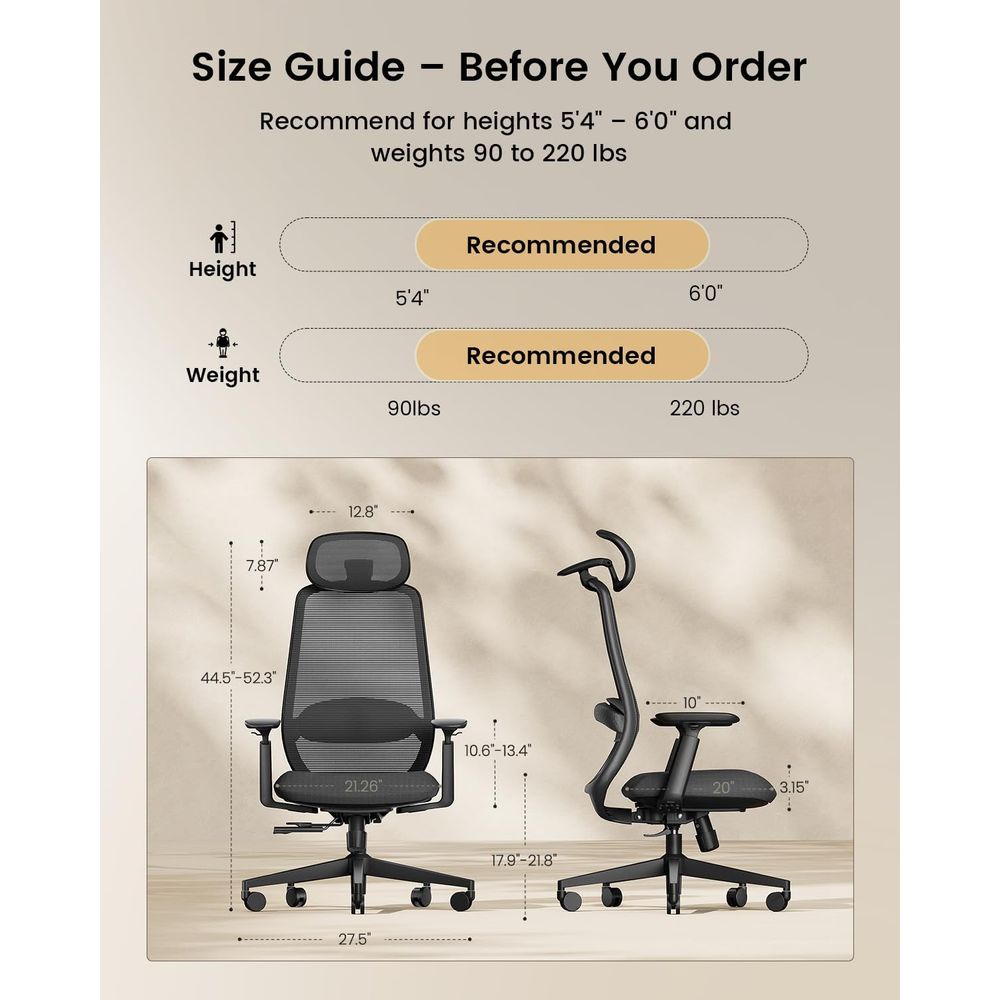 เก้าอี้สำนักงานตาข่ายพนักพิงสู - Home Office Hours บทวิจารณ์และราคา