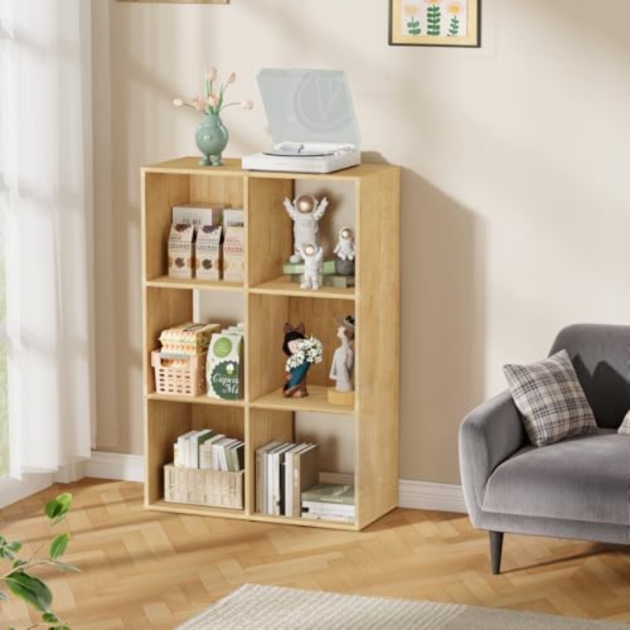 ชั้นวางของแบบ 6 ช่อง, ชั้นวางห - Bookcase Wood Shelf บทวิจารณ์และราคา