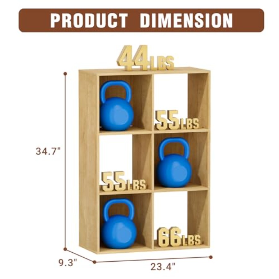 ชั้นวางของแบบ 6 ช่อง, ชั้นวางห - Bookcase Wood Shelf บทวิจารณ์และราคา