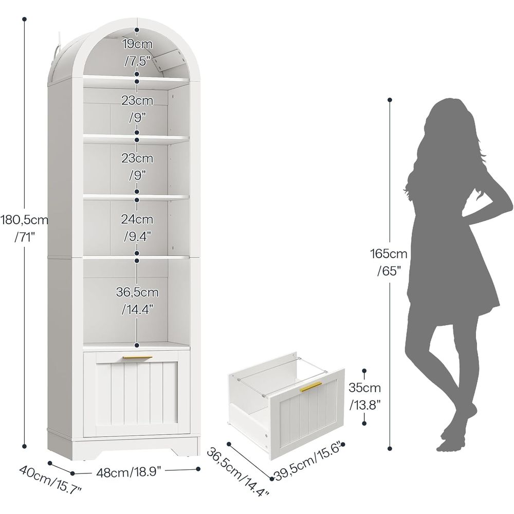 ชั้นวางหนังสือไม้โค้ง 6 ชั้น พ - Bookcase Wood Shelf บทวิจารณ์และราคา