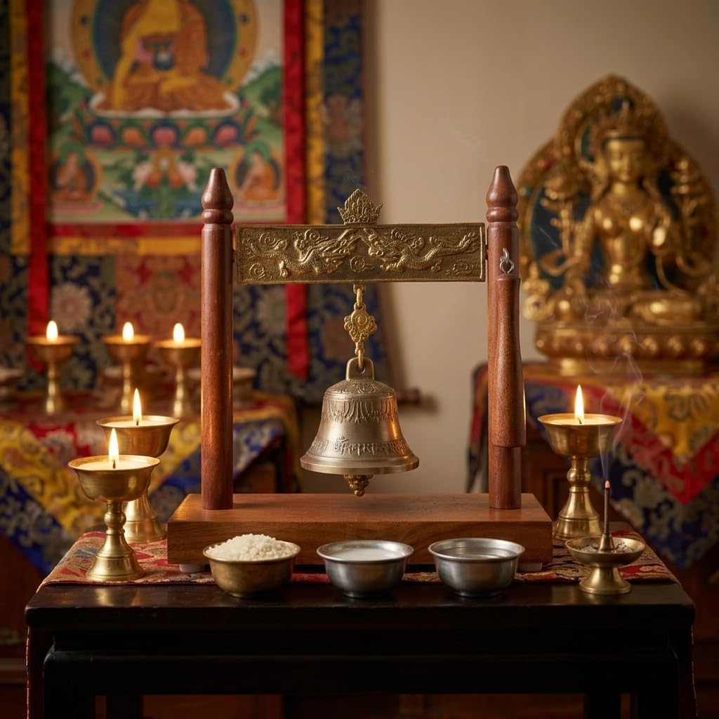 ระฆังสมาธิทองเหลืองพร้อมกรอบไม - Home Office Feng Shui บทวิจารณ์และราคา