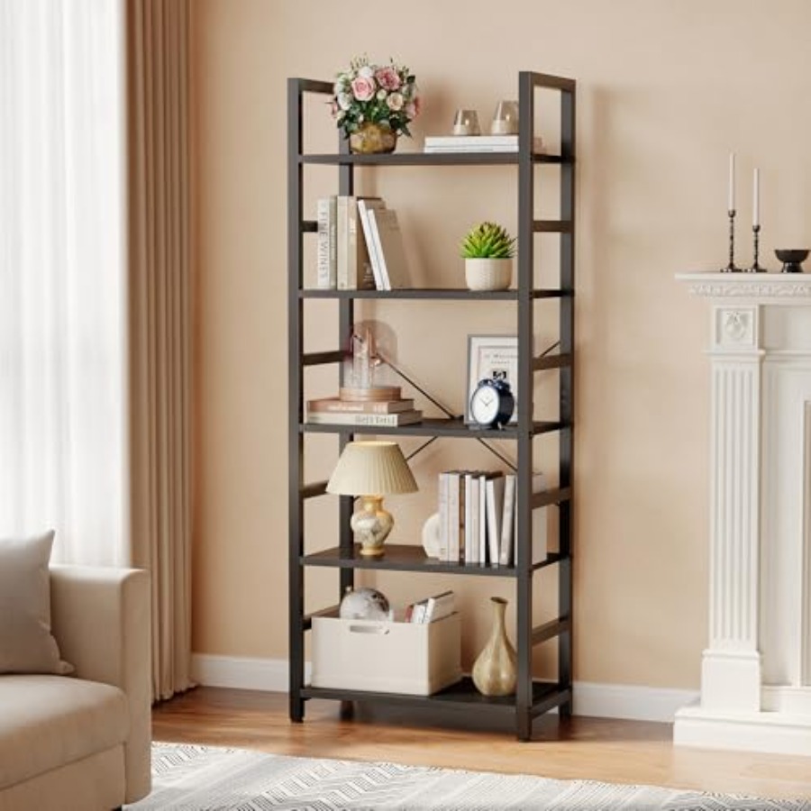 ชั้นวางหนังสือ 5 ชั้น, ตู้หนัง - Bookcase Wood Shelf บทวิจารณ์และราคา