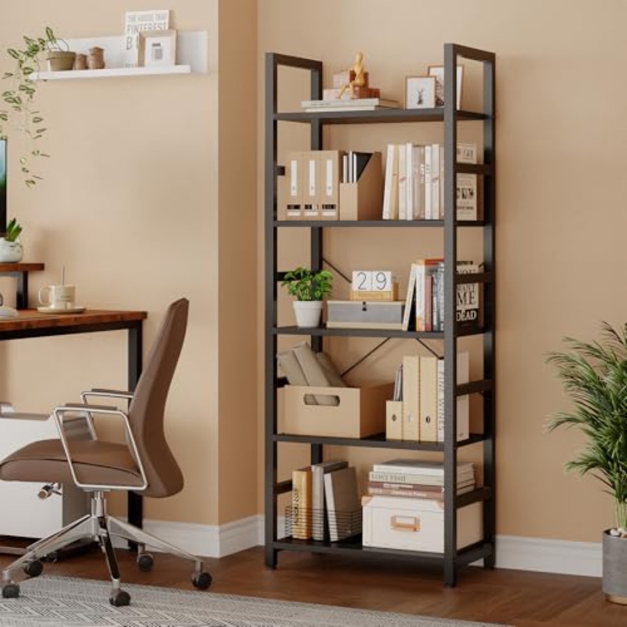 ชั้นวางหนังสือ 5 ชั้น, ตู้หนัง - Bookcase Wood Shelf บทวิจารณ์และราคา