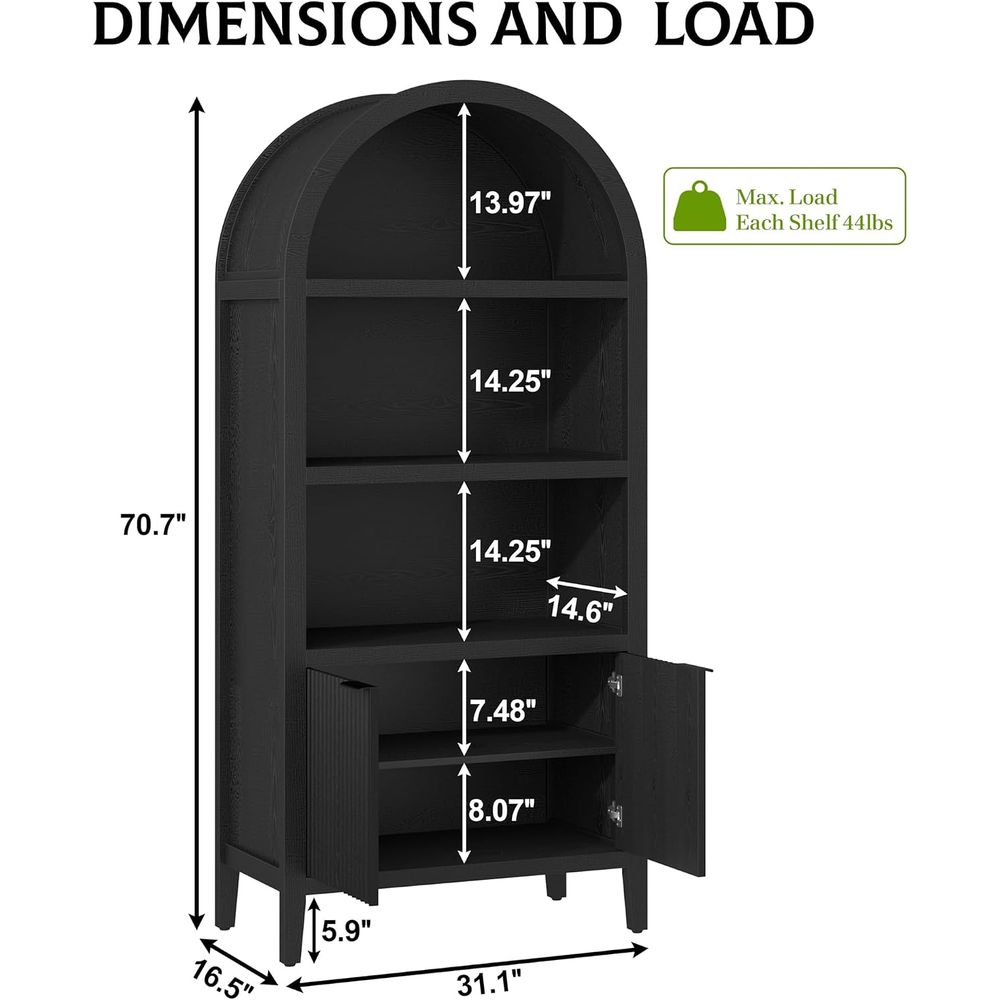 ตู้หนังสือโค้งยูซง 71 นิ้ว, ชั - Bookcase Wood Shelf บทวิจารณ์และราคา