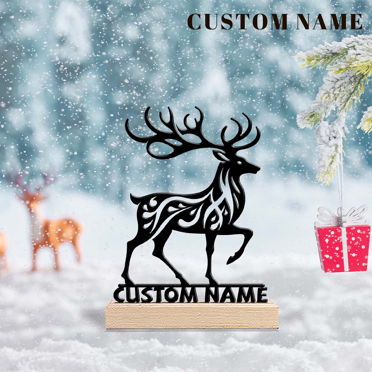 งานศิลปะโลหะรูปกวางวิ่งบนฐานไม - Home Office Gifts บทวิจารณ์และราคา