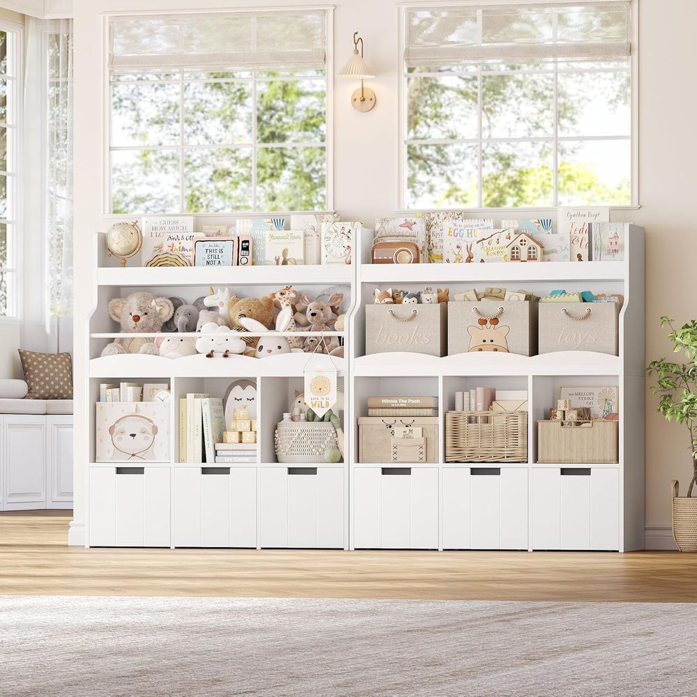 ที่เก็บของเล่นเด็กพร้อมชั้นวาง - Bookcase Wood Shelf บทวิจารณ์และราคา