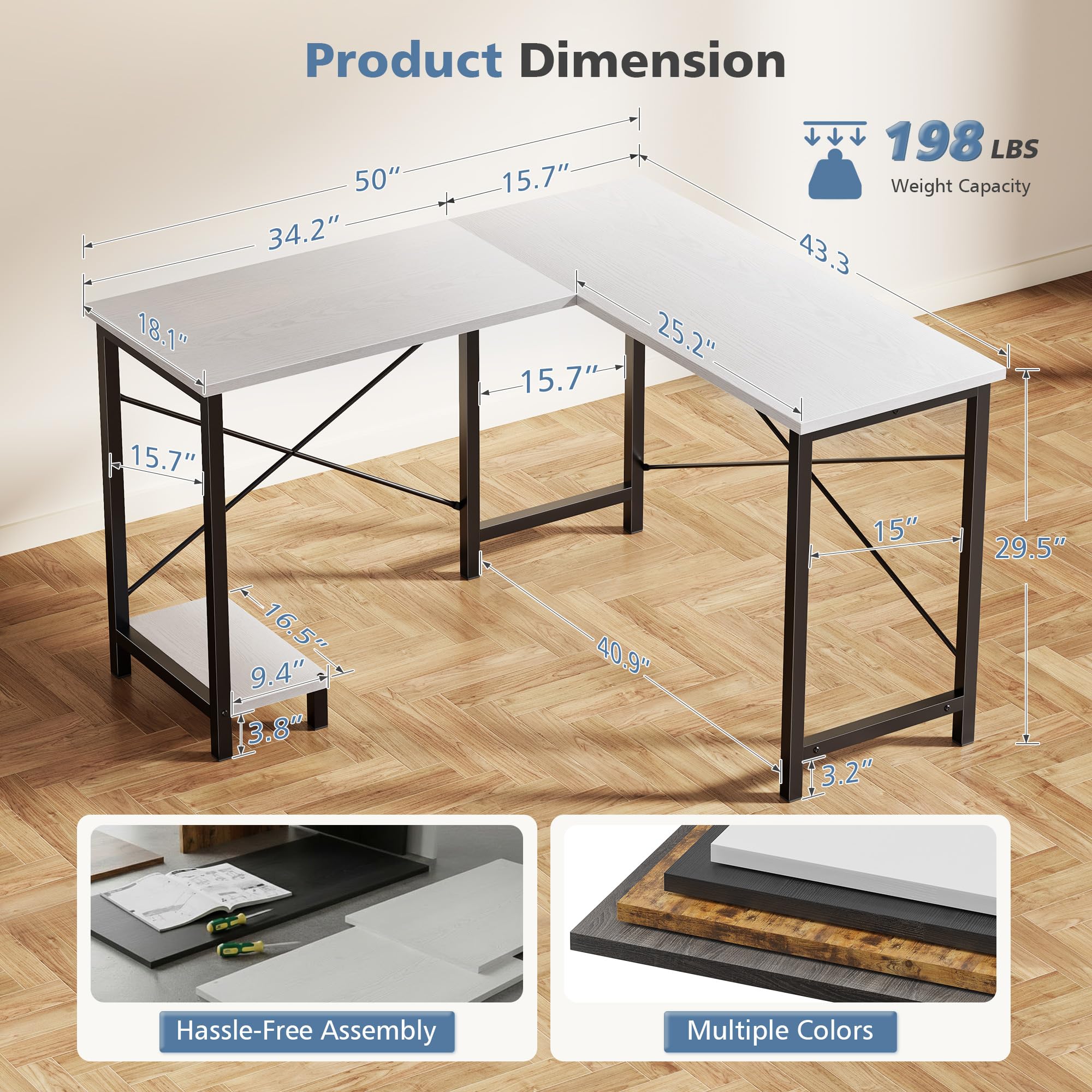 โต๊ะคอมพิวเตอร์รูปตัว L ขนาด 5 - Home Office Work Table บทวิจารณ์และราคา