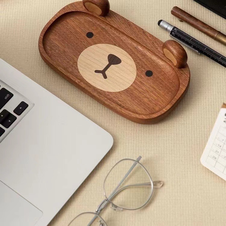 ถาดไม้ใส่หมีทำจากไม้เนื้อแข็งข - Home Office Gif บทวิจารณ์และราคา