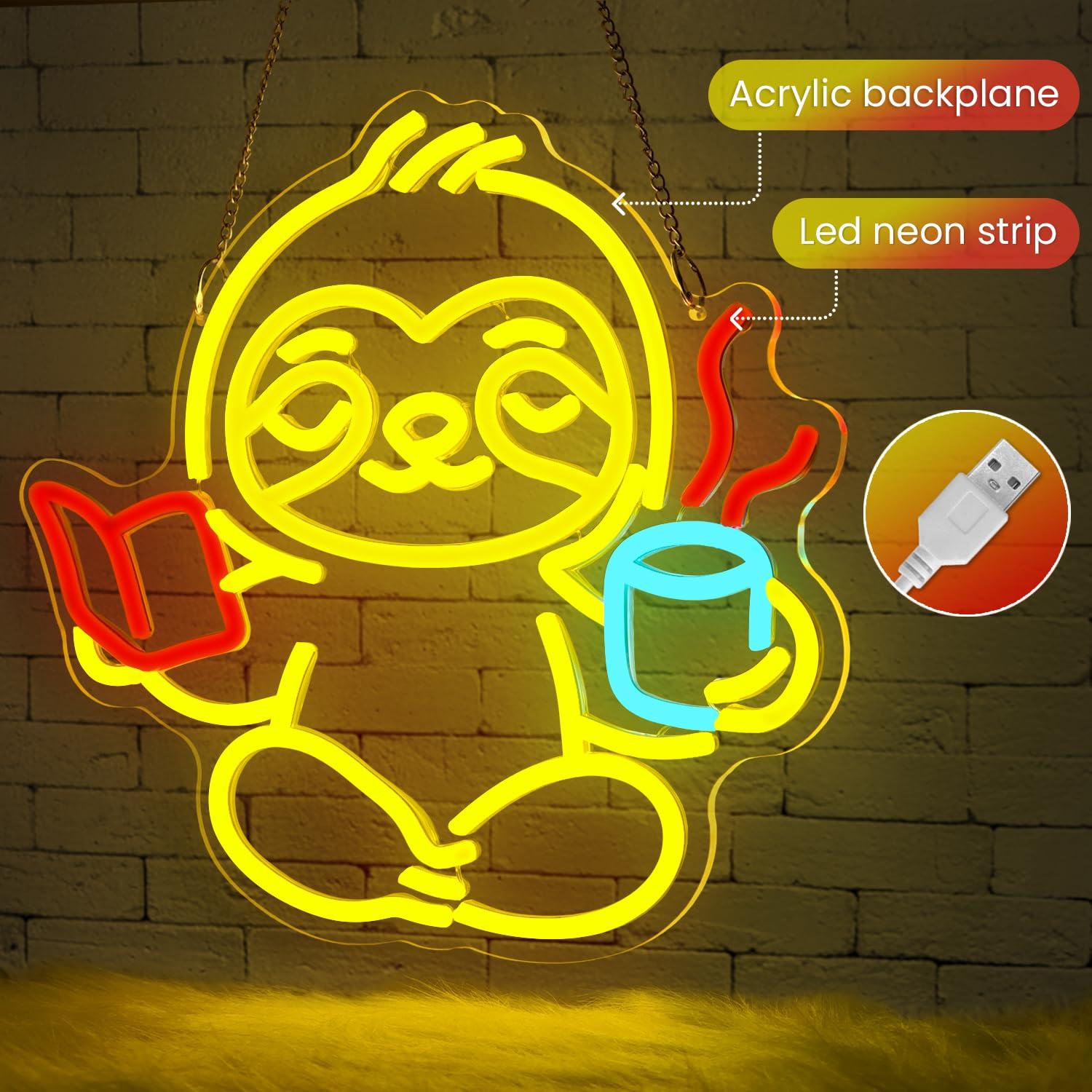 ป้ายไฟนีออนรูปสลอธ ไฟ LED ปรับ - Home Office Gifts บทวิจารณ์และราคา