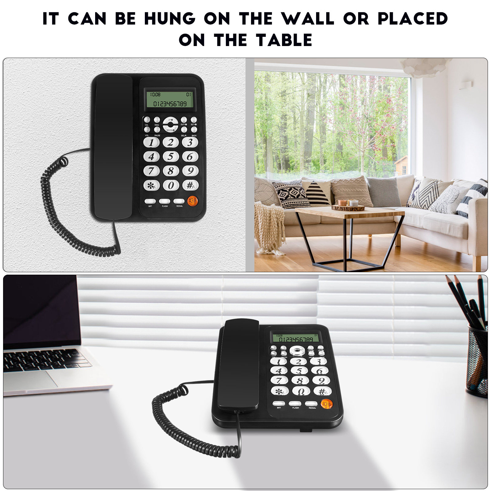 โทรศัพท์แบบมีสายพร้อมหน้าจอแสด - Home Office Phone Number บทวิจารณ์และราคา
