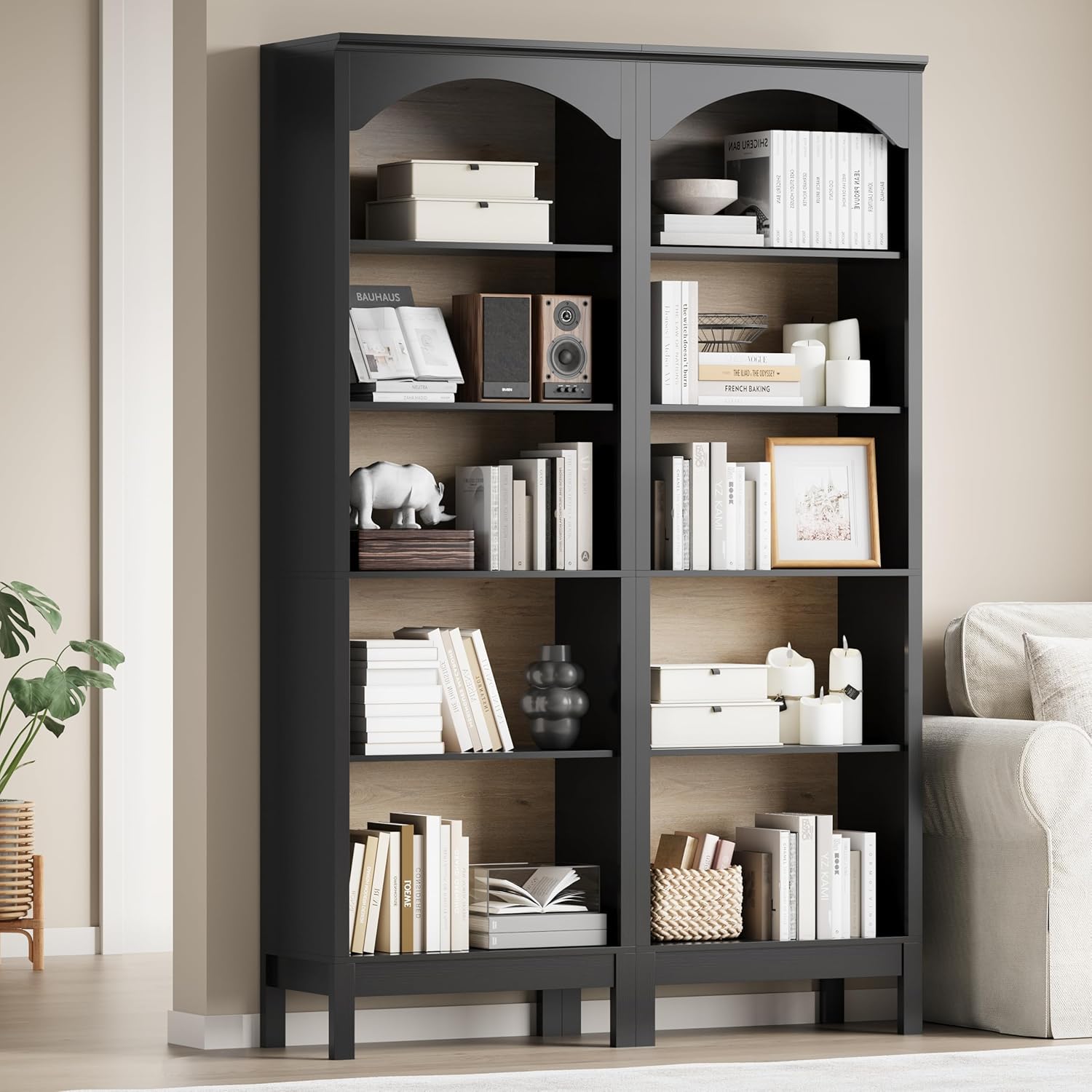ชั้นวางหนังสือโค้ง 5 ชั้น แบบเ - Bookcase Wood Shelf บทวิจารณ์และราคา