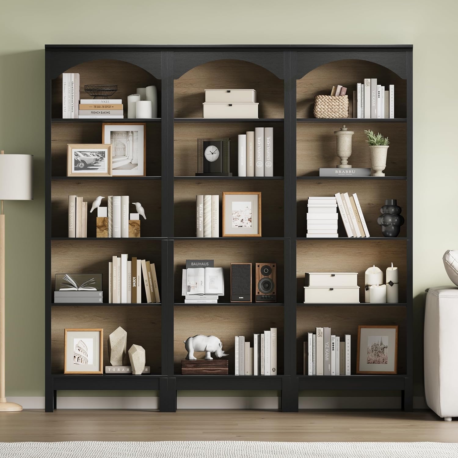 ชั้นวางหนังสือโค้ง 5 ชั้น แบบเ - Bookcase Wood Shelf บทวิจารณ์และราคา