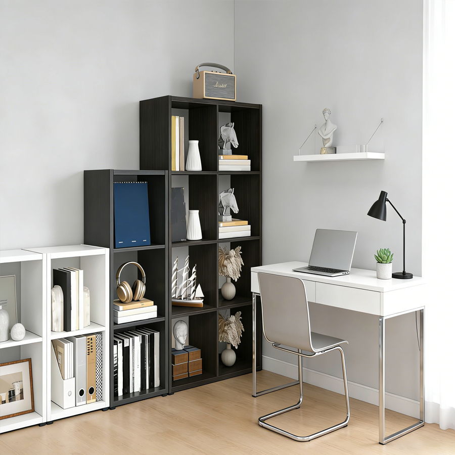 ชั้นวางของแบบ 2/3 ช่องทรงลูกบา - Bookcase Wood Shelf บทวิจารณ์และราคา