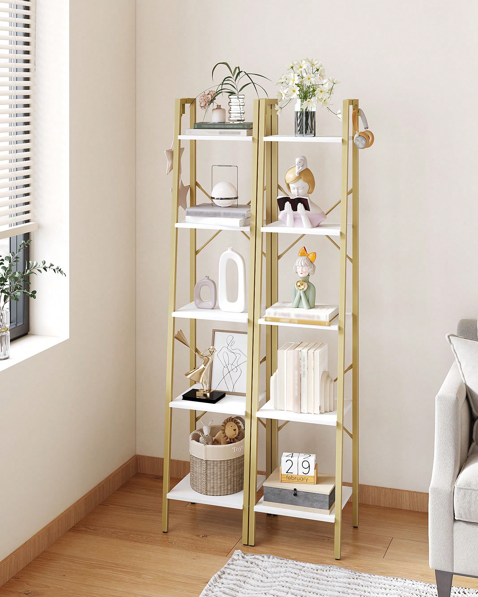 ชั้นวางของแบบ 5 ชั้น สไตล์โมเด - Bookcase Wood Shelf บทวิจารณ์และราคา