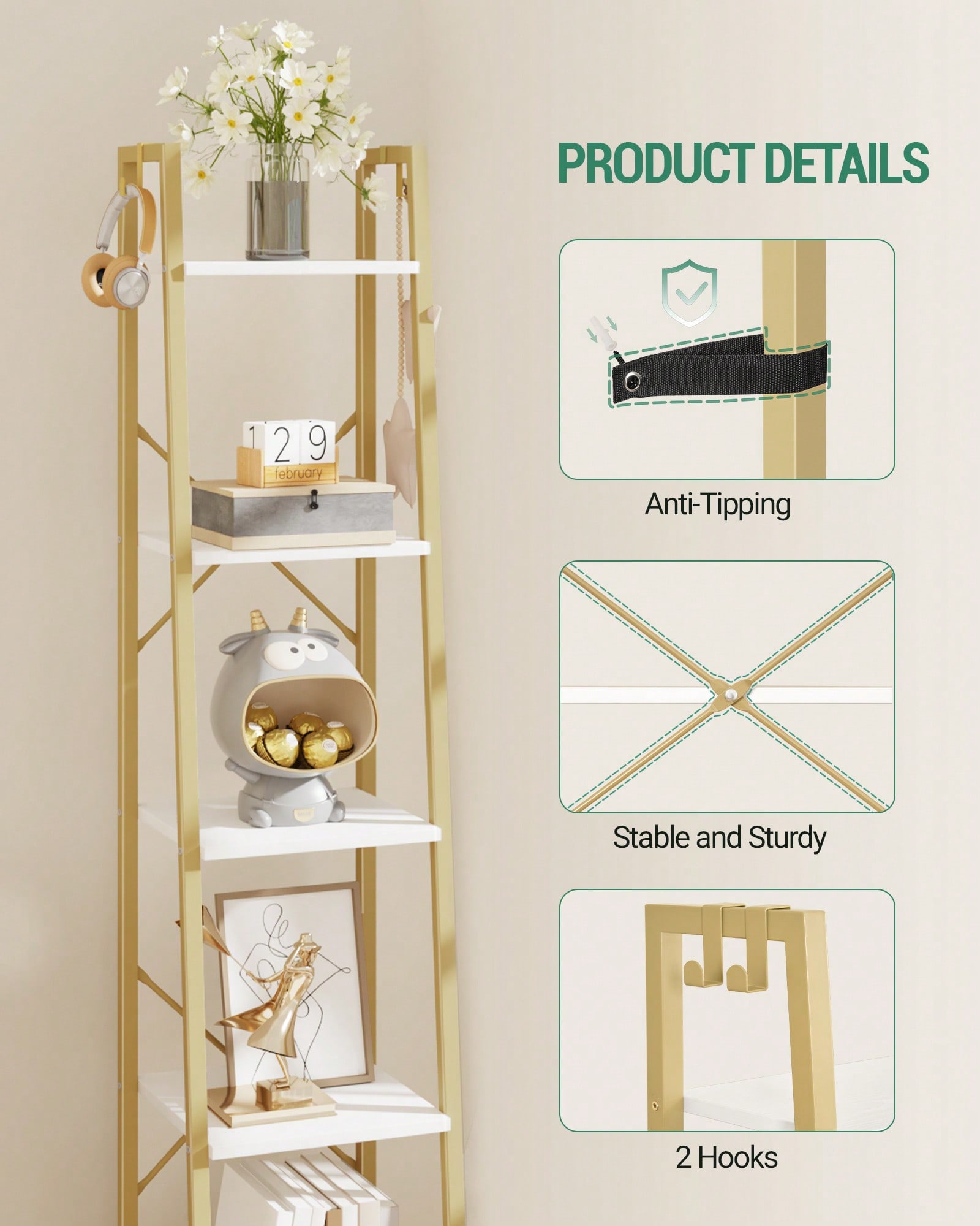 ชั้นวางของแบบ 5 ชั้น สไตล์โมเด - Bookcase Wood Shelf บทวิจารณ์และราคา